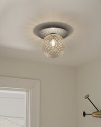 Liila 1 Væg/Loftlampe Sølv & Klar Glas Medium