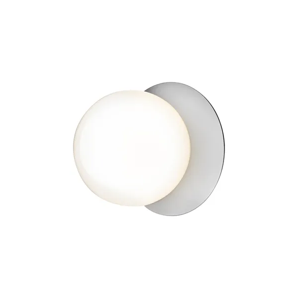 Liila 1 Wall/ Ceiling Light Silver & Opal Glass Medium