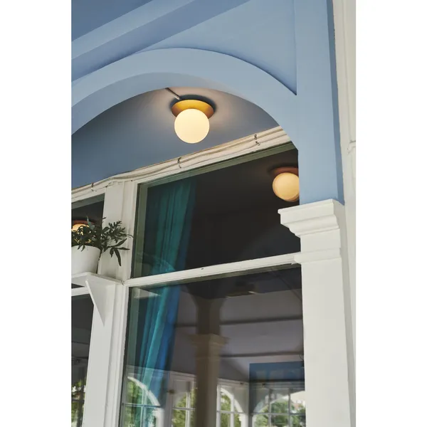 Liila 1 Wall/ Ceiling Light Silver & Opal Glass Medium