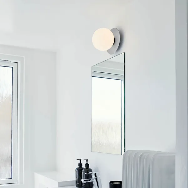 Liila 1 Væg/Loftlampe Sølv & Opal Glas Medium