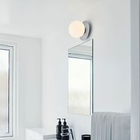 Liila 1 Væg/Loftlampe Sølv & Opal Glas Medium