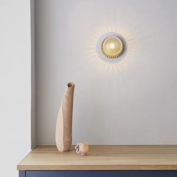 Liila 1 Wall/ Ceiling Light Gold & Clear Glass Large