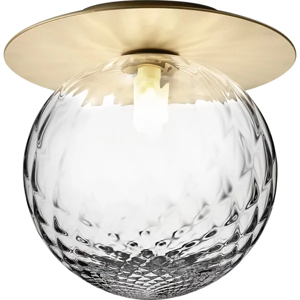 Liila 1 Væg/Loftlampe Guld & Klart Glas Stor