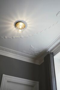 Liila 1 Væg/Loftlampe Guld & Klart Glas Stor