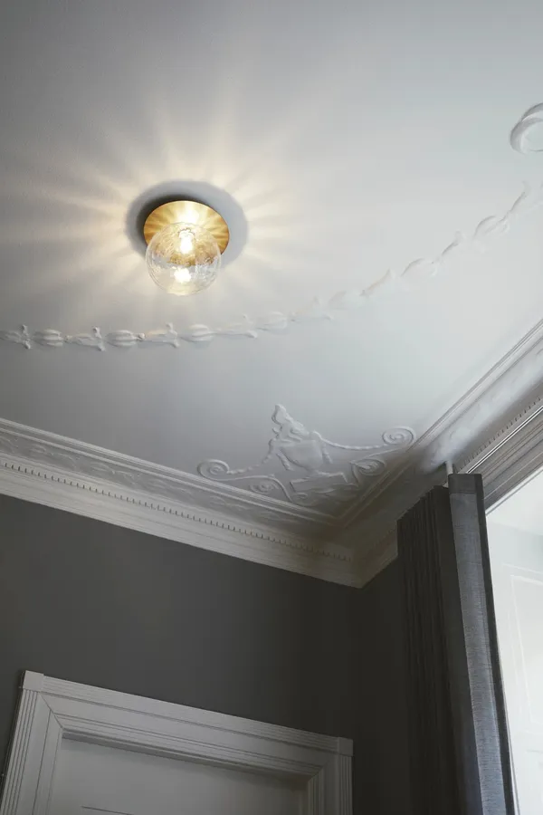Liila 1 Væg/Loftlampe Guld & Klart Glas Stor