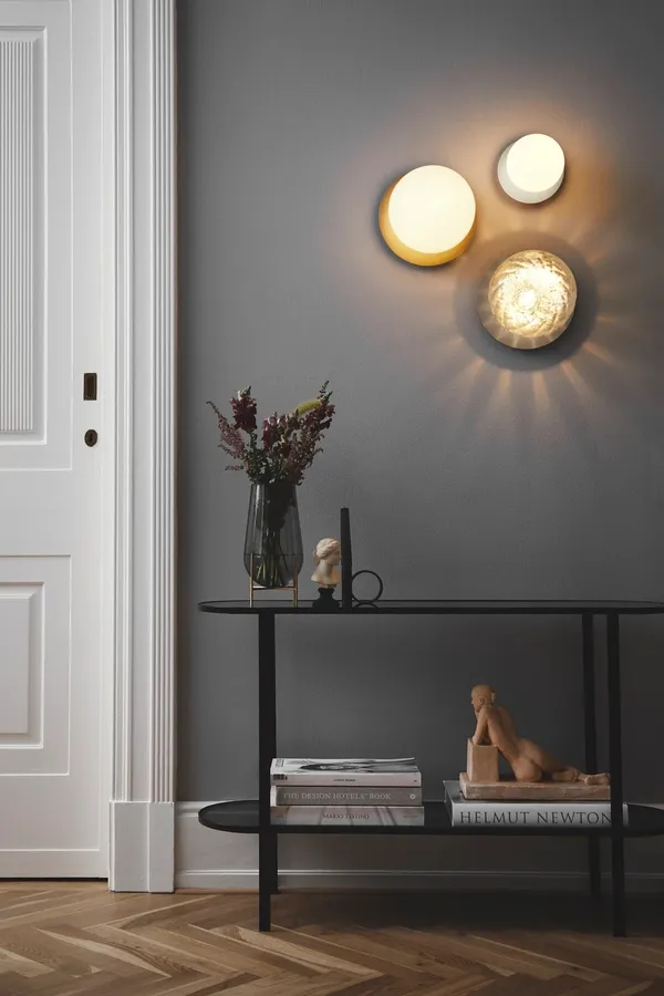 Liila 1 Væg/Loftlampe Guld & Klart Glas Stor