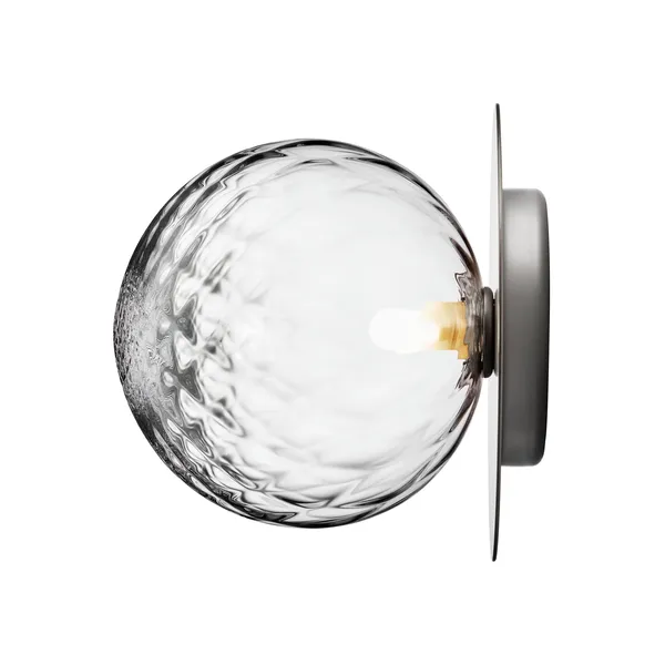 Liila 1 Wall/ Ceiling Light Silver & Clear Glass Large