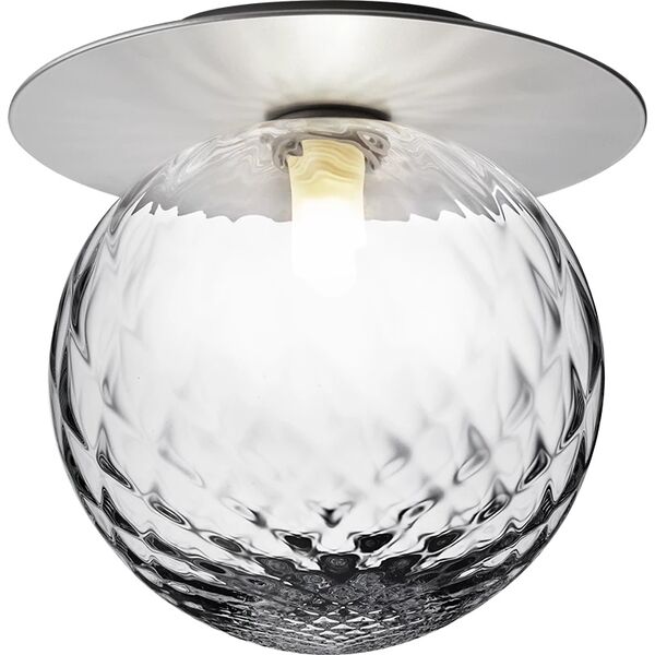 Liila 1 Wall/ Ceiling Light Silver & Clear Glass Large