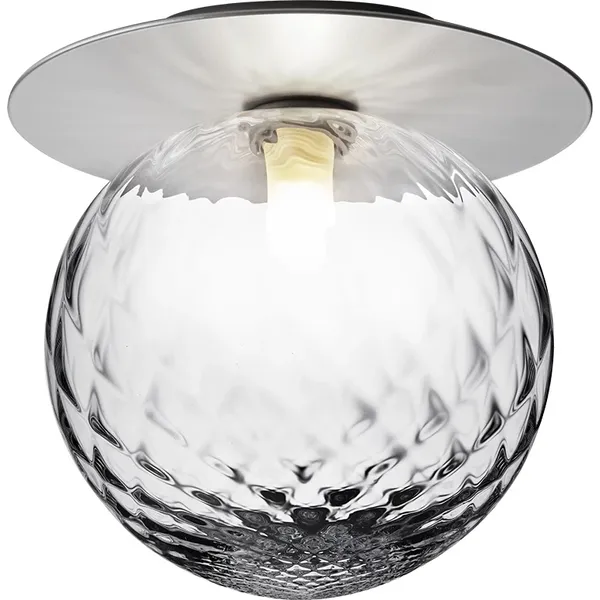 Liila 1 Væg/Loftlampe Sølv & Klart Glas Stor