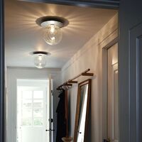 Liila 1 Væg/Loftlampe Sølv & Klart Glas Stor