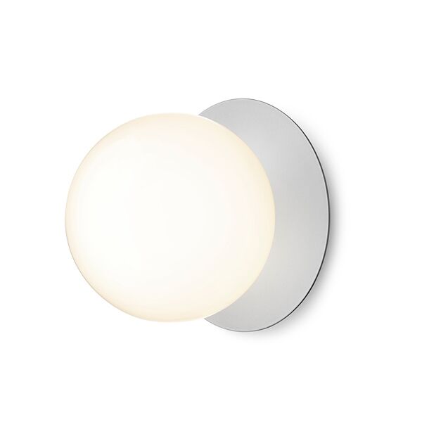 Liila 1 V&auml;gg-/ Taklampa Silver & Opalglas Stor