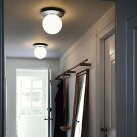 Liila 1 Wall/ Ceiling Light Silver & Opal Glass Large
