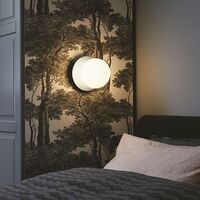 Liila 1 Wall/ Ceiling Light Silver & Opal Glass Large