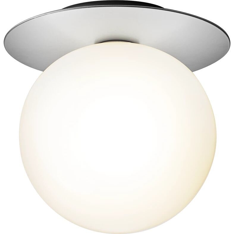 Liila 1 V&auml;gg-/ Taklampa Silver & Opalglas Stor