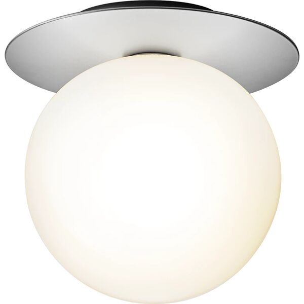 Liila 1 Wand-/ Plafondlamp Zilver & Opaalglas Groot