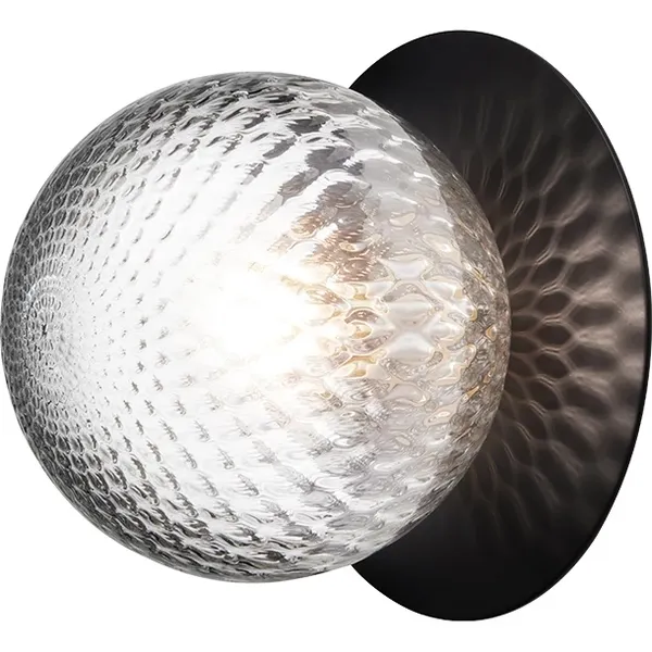 Liila 1 Væg/Loftlampe Medium Sort & Optic Klar