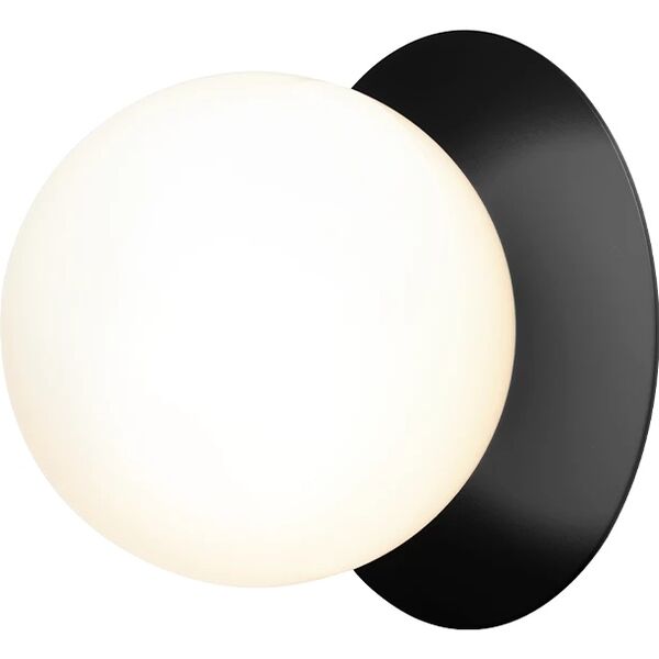 Liila 1 Wand-/ Plafondlamp, Middelgroot , Zwart/opaal