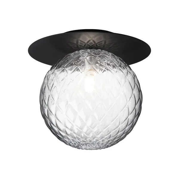 Liila 1 Wall/ Ceiling Light Large Black/ Clear