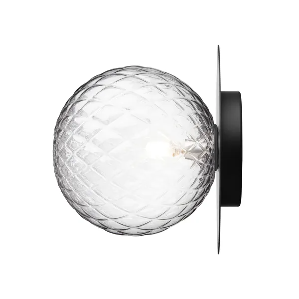 Liila 1 Wall/ Ceiling Light Large Black/ Clear
