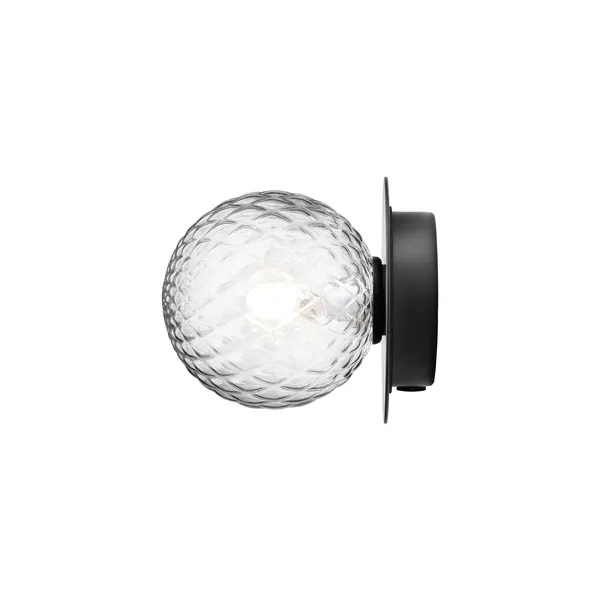 Liila 1 Wall/ Ceiling Light Small Black/ Clear