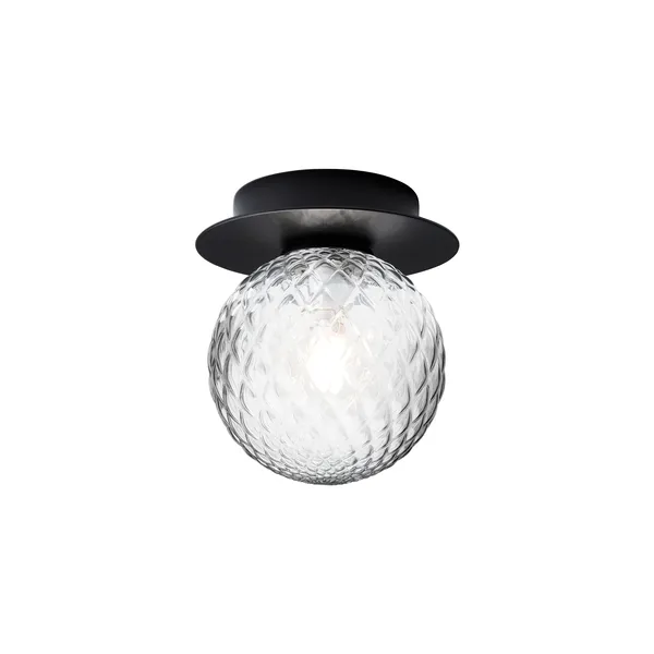 Liila 1 Wall/ Ceiling Light Small Black/ Clear