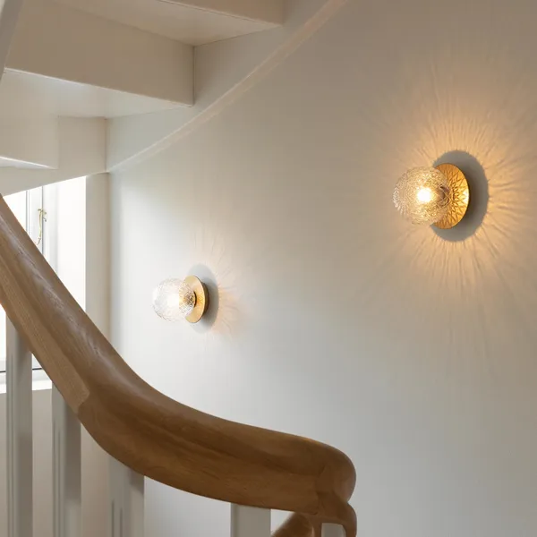 Liila 1 Wall/ Ceiling Light Small Gold/Optic Clear