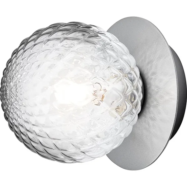 Liila 1 Væg/Loftlampe Lille Sølv/Optic Clear