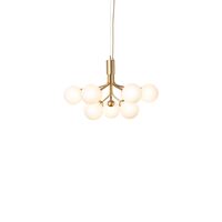 Apiales 9 Chandelier Brass and Opal Glass