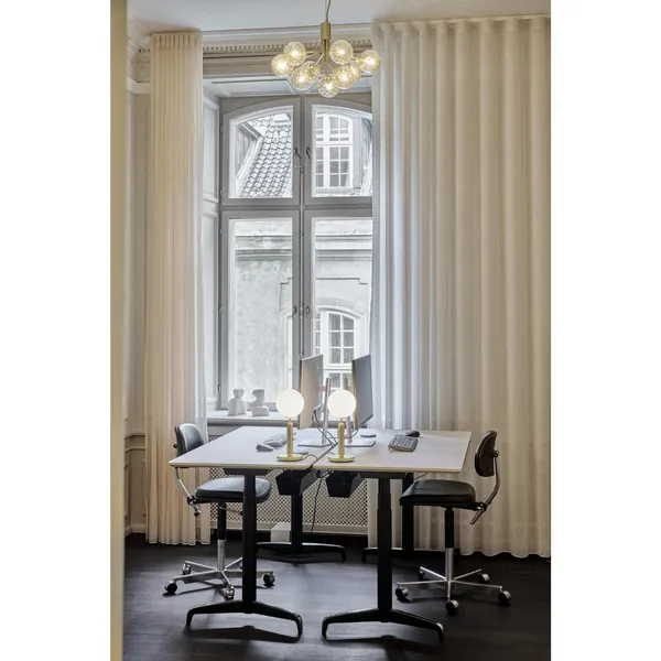 Apiales 9 Chandelier Brass and Opal Glass