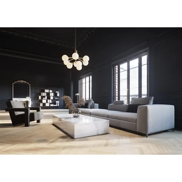 Apiales 9 Chandelier Brass and Opal Glass