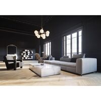 Apiales 9 Chandelier Brass and Opal Glass
