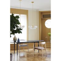 Apiales 9 Chandelier Brass and Opal Glass