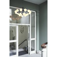 Apiales 18 Lysekrone Sort og Opal Glas