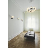 Apiales 18 Lysekrone Sort og Opal Glas
