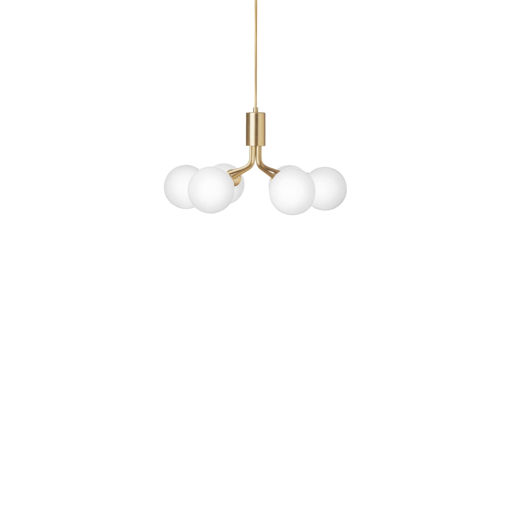 Lustre Apiales 6 en Laiton Brossé et Opale