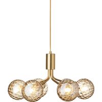 Apiales 6 Lysekrone Børstet Messing/Optic Gold
