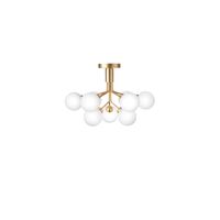 Apiales 9 Ceiling Light Brass and Opal Glass