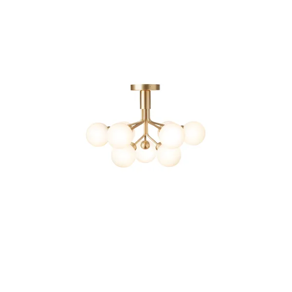 Apiales 9 Ceiling Light Brass and Opal Glass