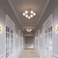Apiales 9 Ceiling Light Brass and Opal Glass