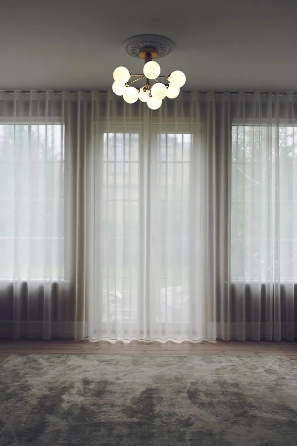 Apiales 9 Loftlampe Messing og Opal Glas