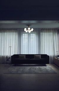 Apiales 9 Loftlampe Messing og Opal Glas