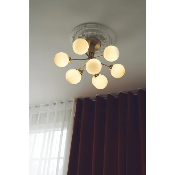 Apiales 9 Ceiling Light Satin Black/ Opal White