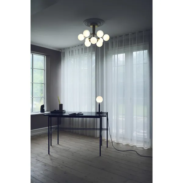 Apiales 9 Ceiling Light Satin Black/ Opal White