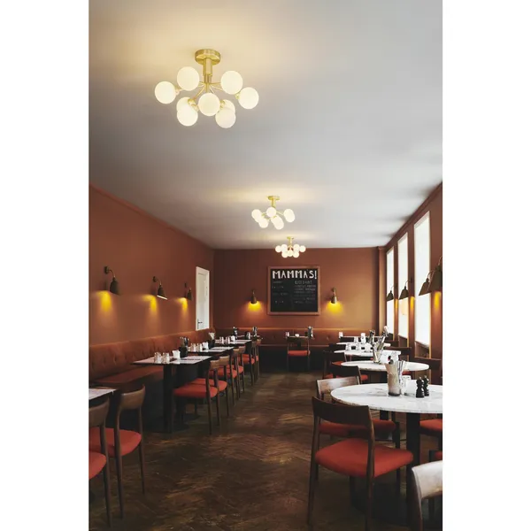 Apiales 9 Ceiling Light Satin Black/ Opal White
