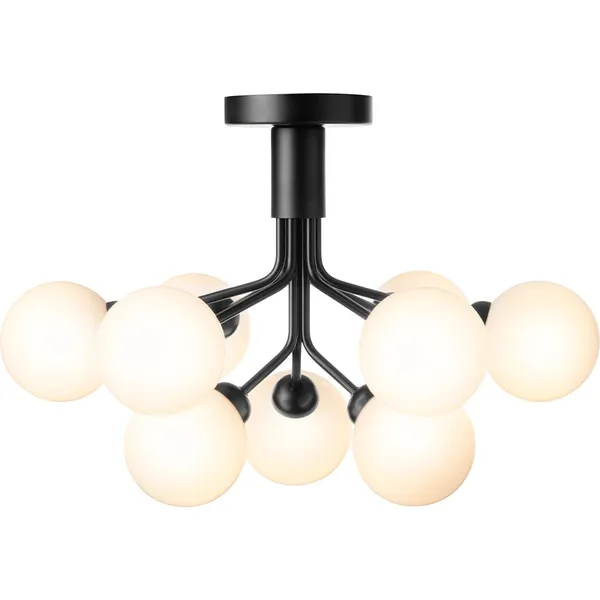 Apiales 9 Loftlampe Satin Sort/Opal Hvid