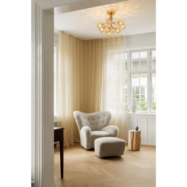 Apiales 9 Ceiling Light Brushed Brass/Optic Gold