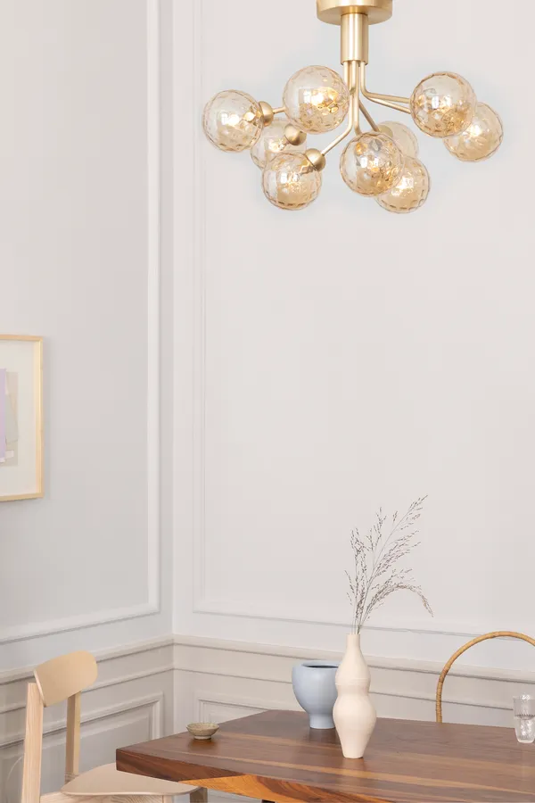 Apiales 9 Loftlampe Børstet Messing/Optic Gold