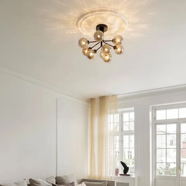 Apiales 9 Loftlampe Satin Sort/Optic Smoke
