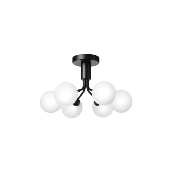 Apiales 6 Ceiling Light Satin Black & Opal