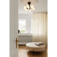 Apiales 6 Ceiling Light Satin Black & Opal